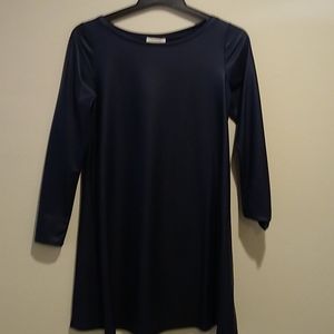3/20 Faux Leather Navy Blue dress